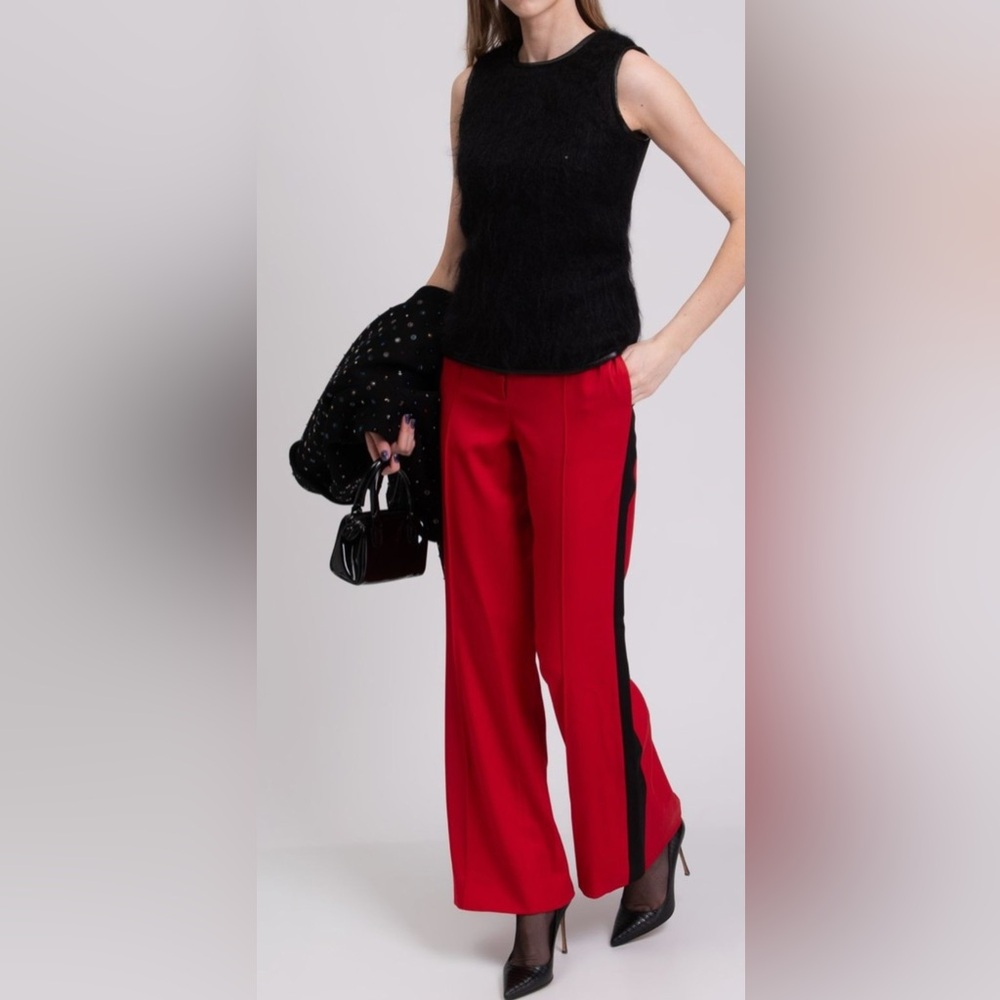 Nina Ricci Tuxedo Stripe Wide Leg Wool Pants